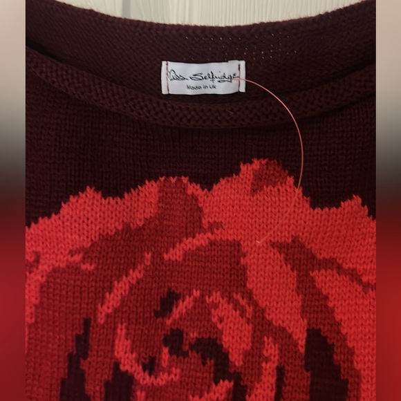 NWOT Miss Selfridge off the shoulder slouchy knit rose sweater - Picture 3 of 16